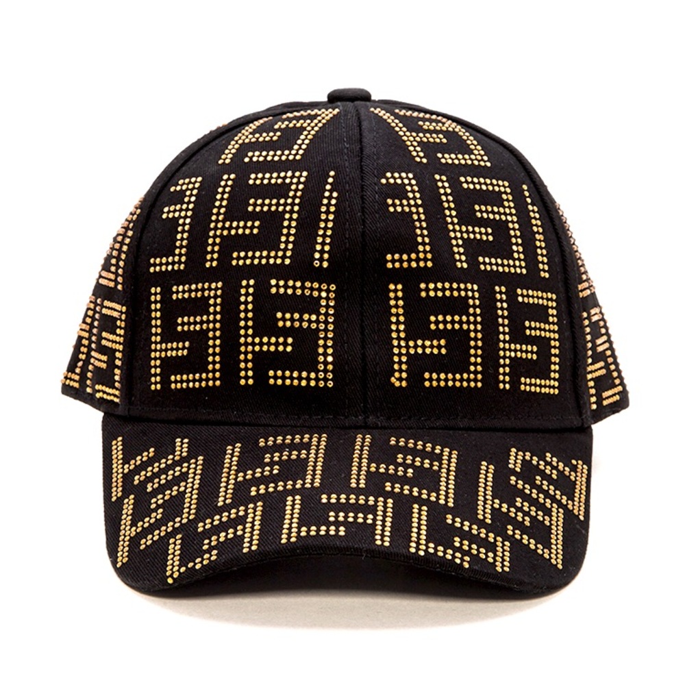 Black & Gold Patterned Baseball Cap